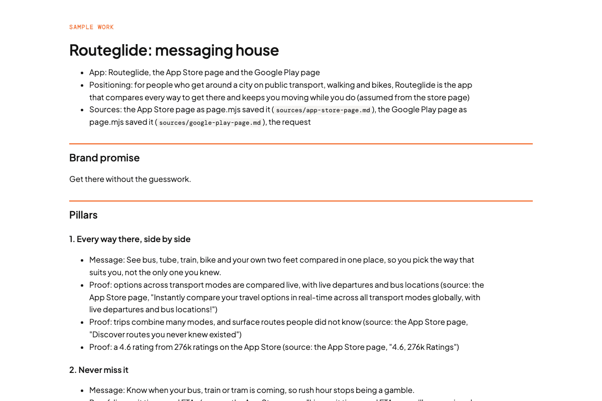 App Brand Messaging Writer
